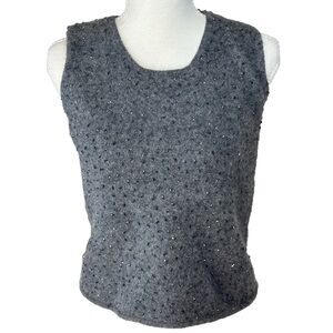 Vintage angora / lambswool blend beaded vintage 90s Willi Smith sweater vest